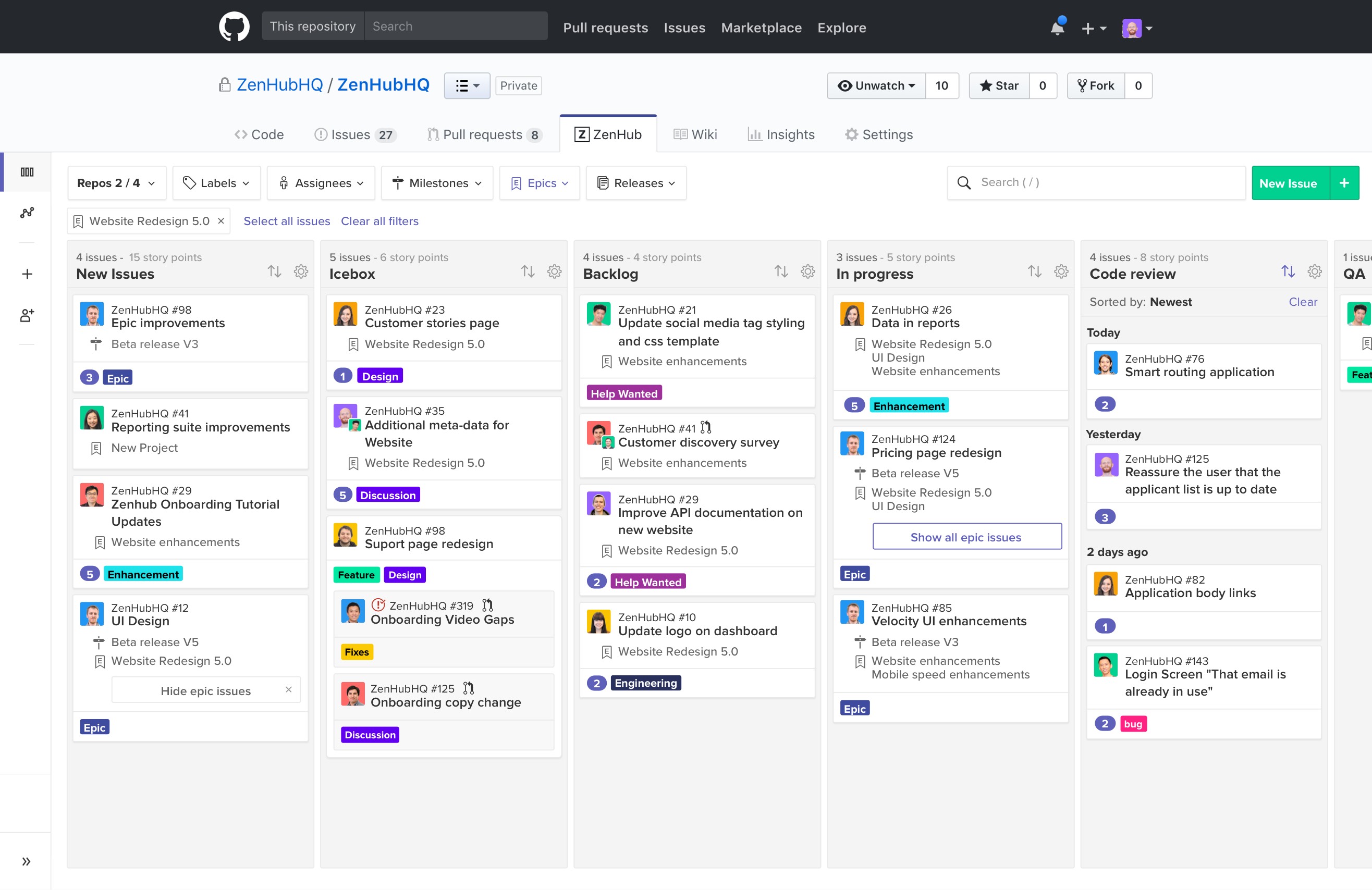 ZenHub Agile Project Management For GitHub